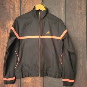 Adidas black and salmon zip up